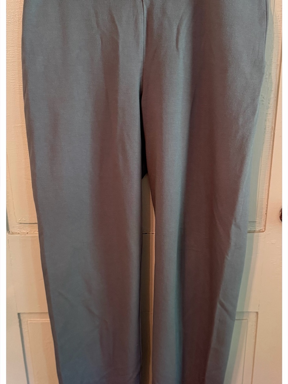 Eileen Fisher Gray Pants Straight Leg Flat Front Pull On Rayon, Lycra, Nylon Med